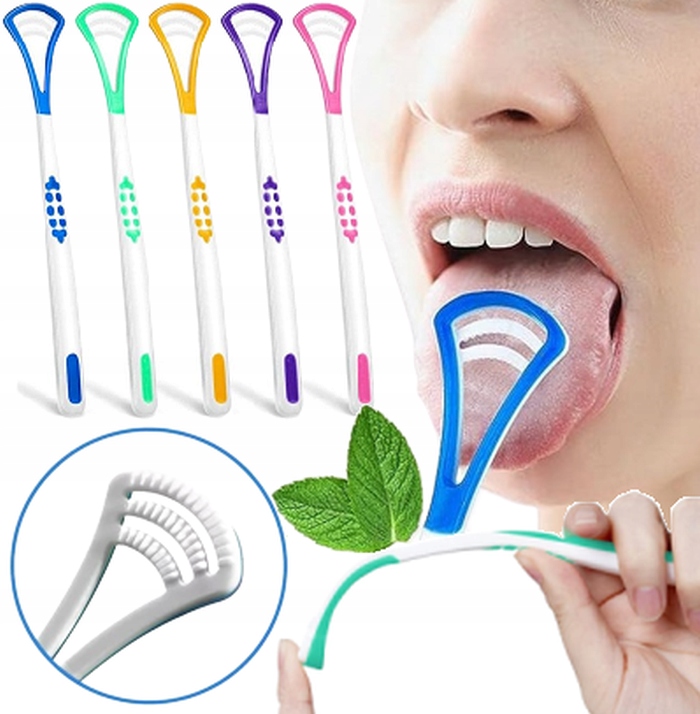 Czyścik Skrobak Szczoteczka Do Czyszczenia Języka Skrobaczka 2 Sztuki