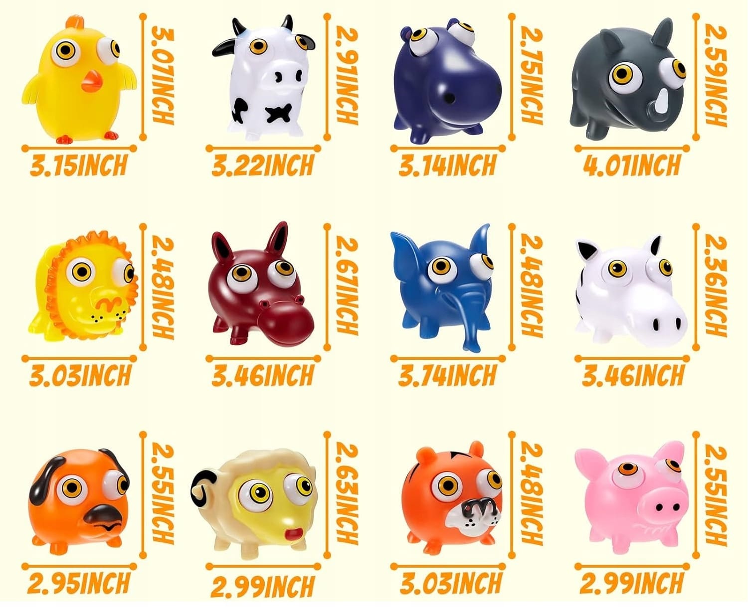 1x Gniotek Antystresowy Zwierzęta Wychodzące Oczy Zabawka Sensoryczna