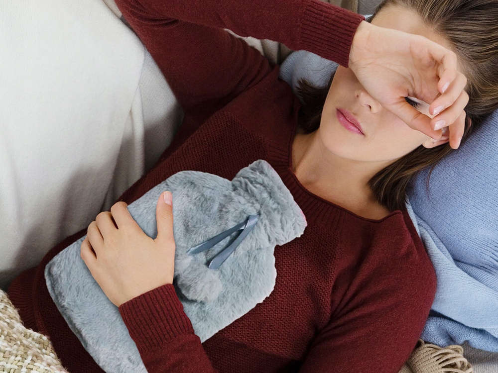 Duży Termofor Gumowy W Pokrowcu Pluszowyna Wodę Ogrzewacz W Sweterku XXL