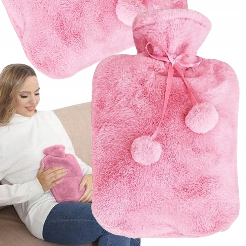 Duży Termofor Gumowy W Pokrowcu Pluszowyna Wodę Ogrzewacz W Sweterku XXL