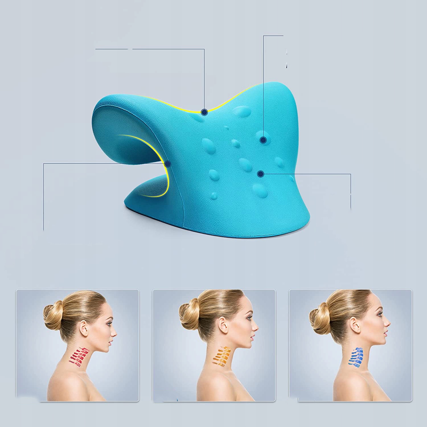 Poduszka Pod Kark Masaż Kręgosłupa Rozluźniacz Dla Szyi Ulga Masażer Na Ból