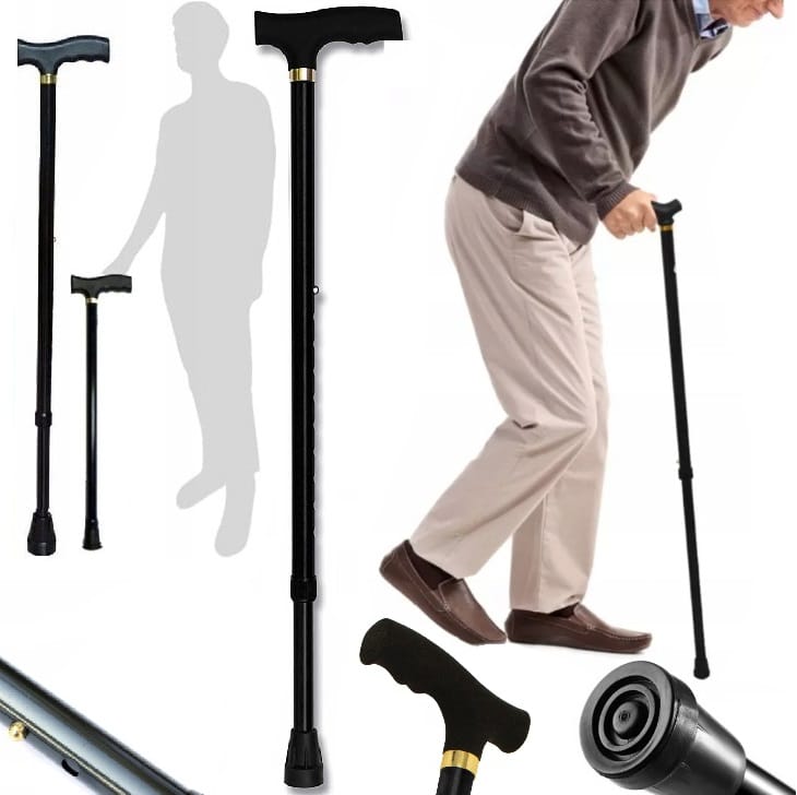 Laska Inwalidzka Ortopedyczna Aluminium Regulowana Spacerowa Lekka Stabilna