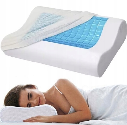 Poduszka Ortopedyczna Żel Chłodzący Wkładem Profilowana Do Spania Z Żelem