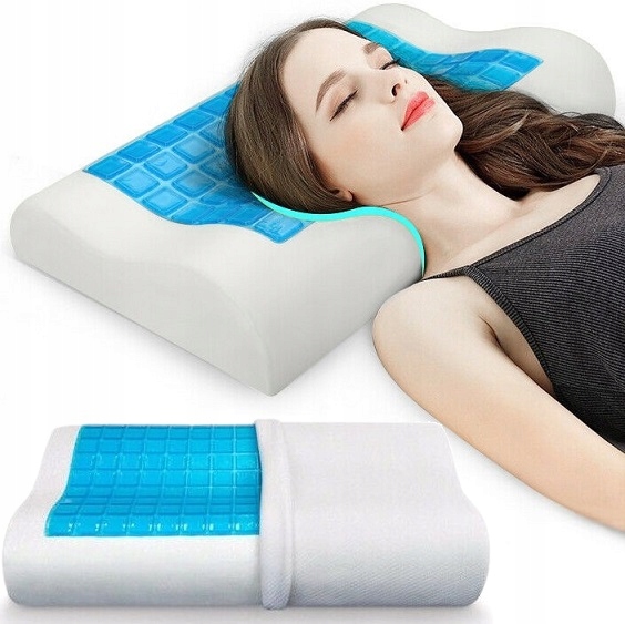 Poduszka Ortopedyczna Żel Chłodzący Wkładem Profilowana Do Spania Z Żelem