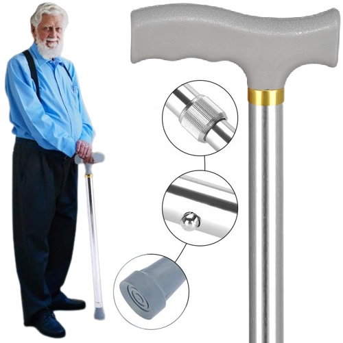 Laska Inwalidzka Ortopedyczna Aluminium Regulowana Spacerowa Lekka Stabilna