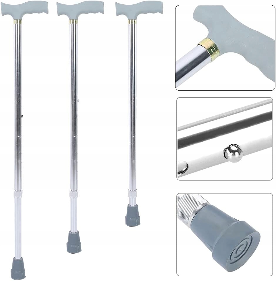 Laska Inwalidzka Ortopedyczna Aluminium Regulowana Spacerowa Lekka Stabilna