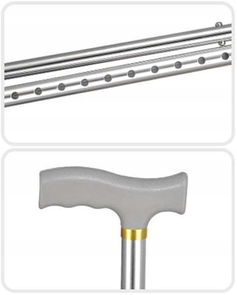 Laska Inwalidzka Ortopedyczna Aluminium Regulowana Spacerowa Lekka Stabilna