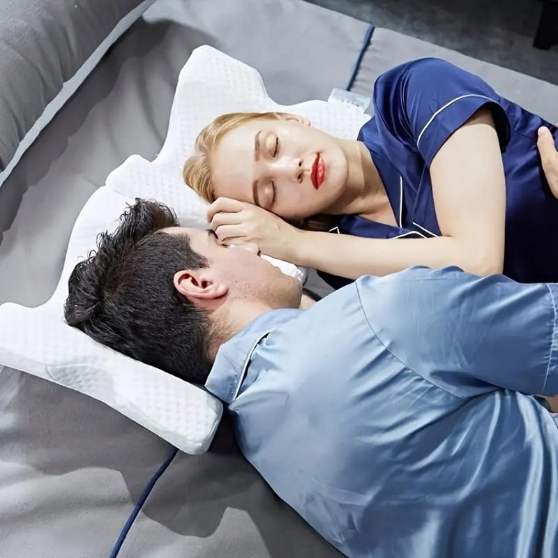 image-10479.jpeg Poduszka Ortopedyczna Z Otworem Na Rękę Do Spania Memory Łukowa Biała