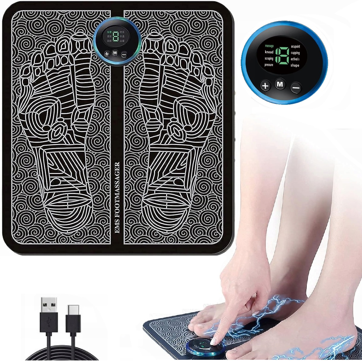 Elektrostymulator Mięśni Ems Masażer Stóp Dłoni Mata Do Masażu Akupresury