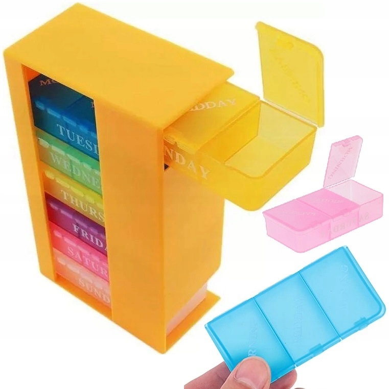 Kasetka Tygodniowa Pojemnik Podzielnik Na Leki 3 Pory Dnia Tygodniowy 7 Dni