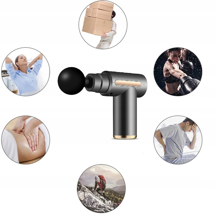 Pistolet Do Masażu Masażer Do Pleców Karku Ciała Massage Gun Akumulator