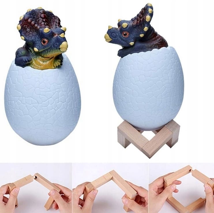 Lampka Nocna Dinozaur Triceratops Jajko Rgb Led Jajo Dinozaura Świecące Usb