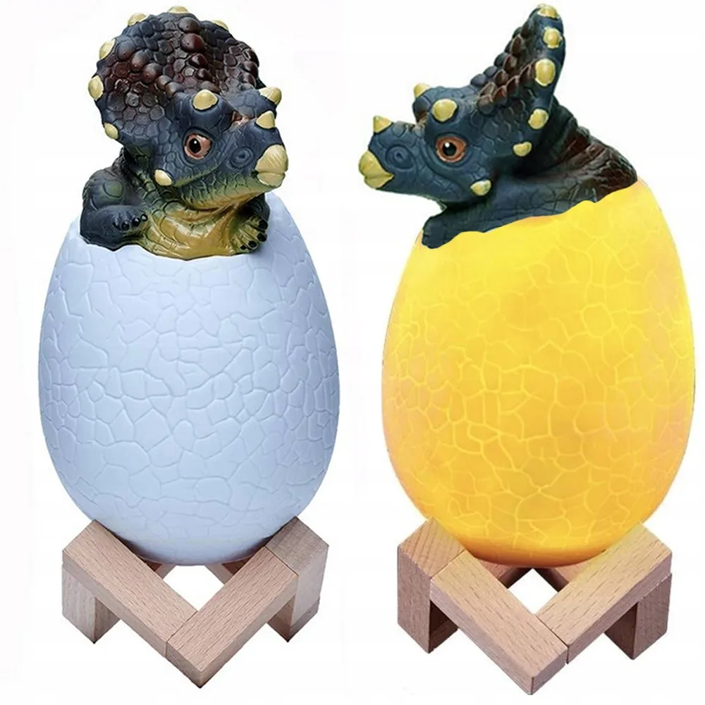 image-1061.jpeg Lampka Nocna Dinozaur Triceratops Jajko Rgb Led Jajo Dinozaura Świecące Usb