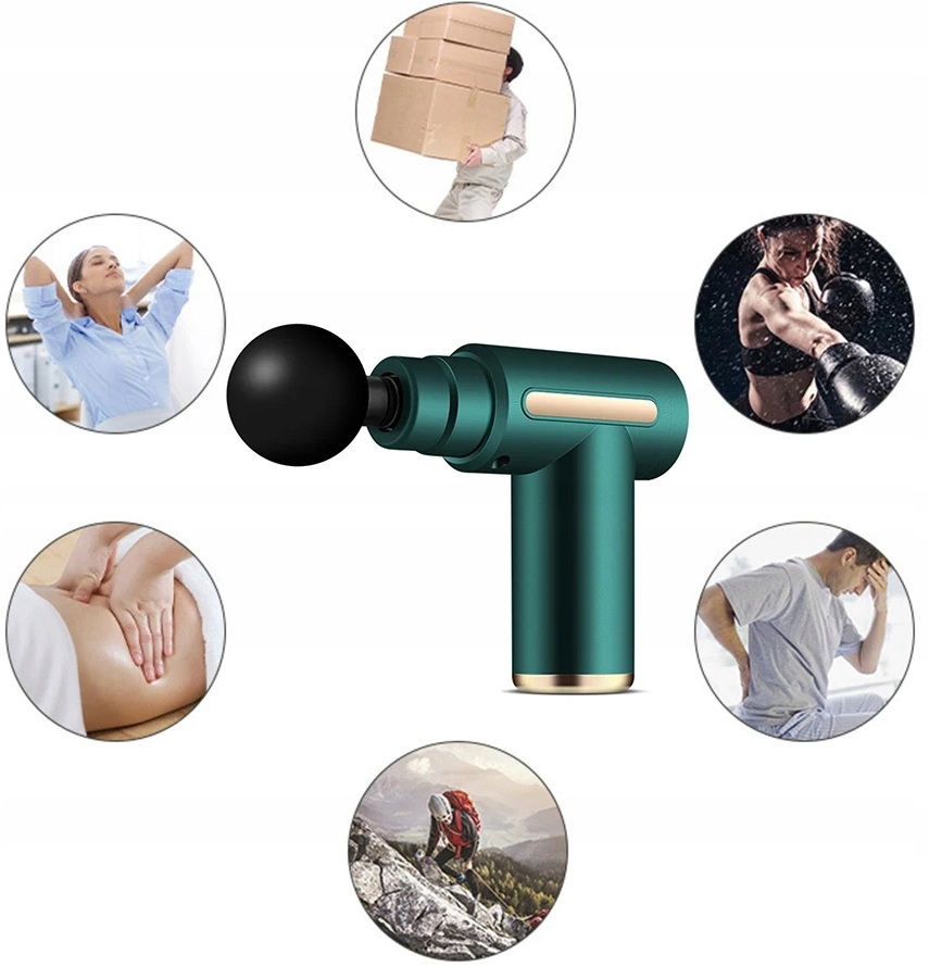 Pistolet Do Masażu Masażer Do Pleców Karku Ciała Massage Gun Akumulator