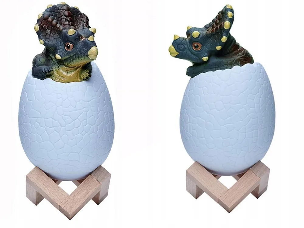 image-1065.jpeg Lampka Nocna Dinozaur Triceratops Jajko Rgb Led Jajo Dinozaura Świecące Usb