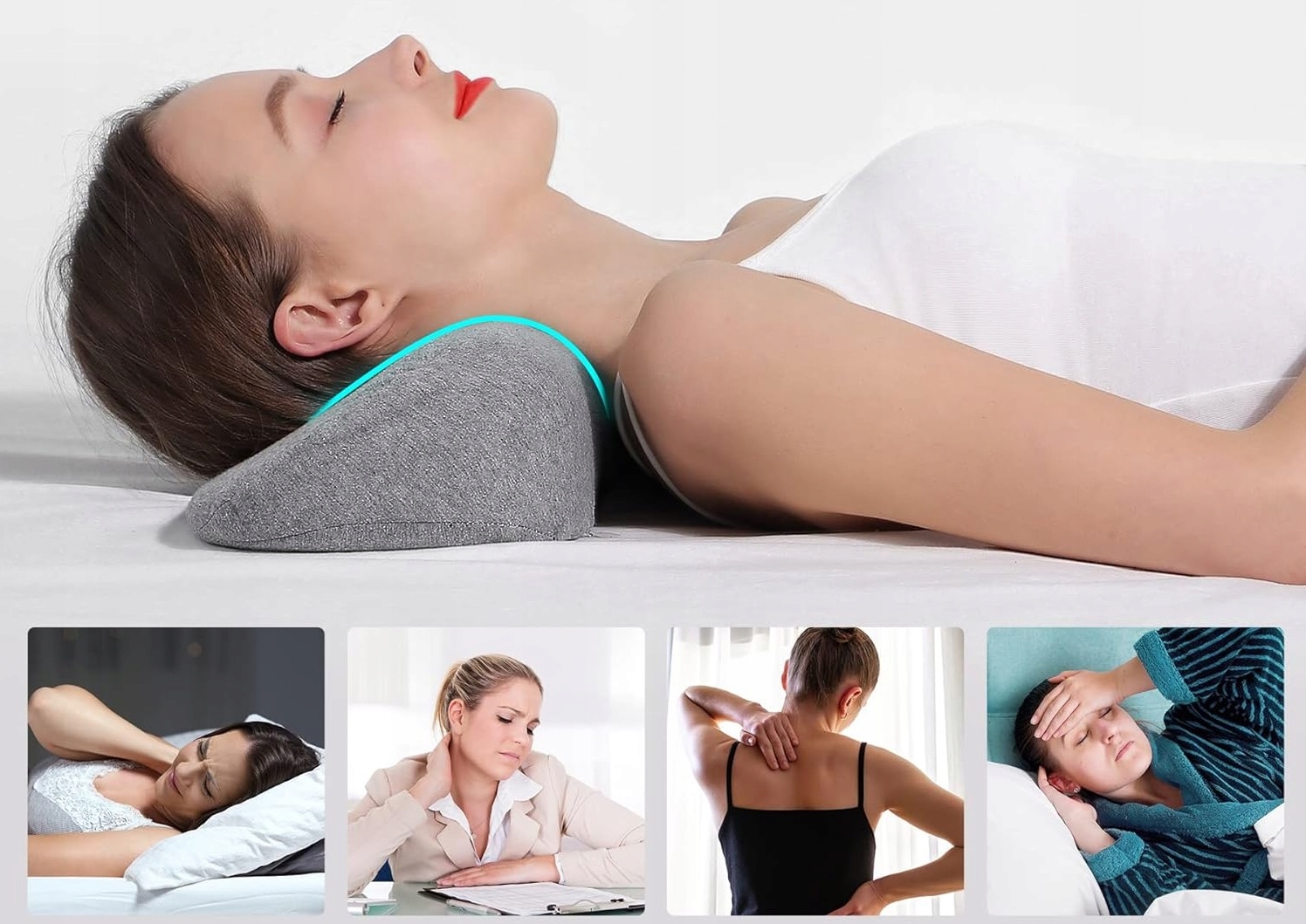 Poduszka Ortopedyczna Pod Szyję Kark Rozluźniacz Dla Szyi Ulga Ergonomiczna