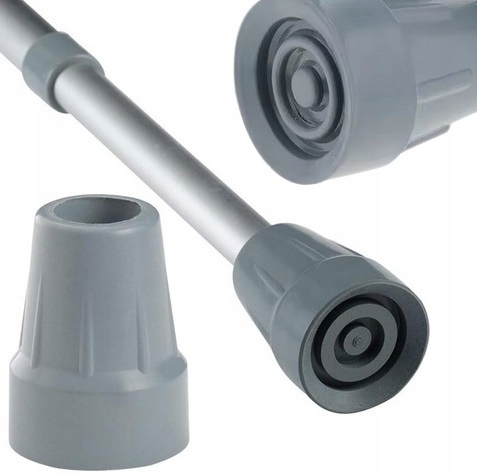 Nasadka Gumowa Na Laskę Inwalidzką 19mm Szara Wzmocniona Nakładka Stopka
