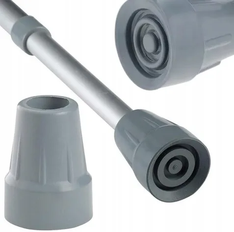 Nasadka Gumowa Na Laskę Inwalidzką 19mm Szara Wzmocniona Nakładka Stopka