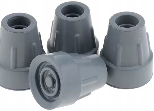 Nasadka Gumowa Na Laskę Inwalidzką 19mm Szara Wzmocniona Nakładka Stopka