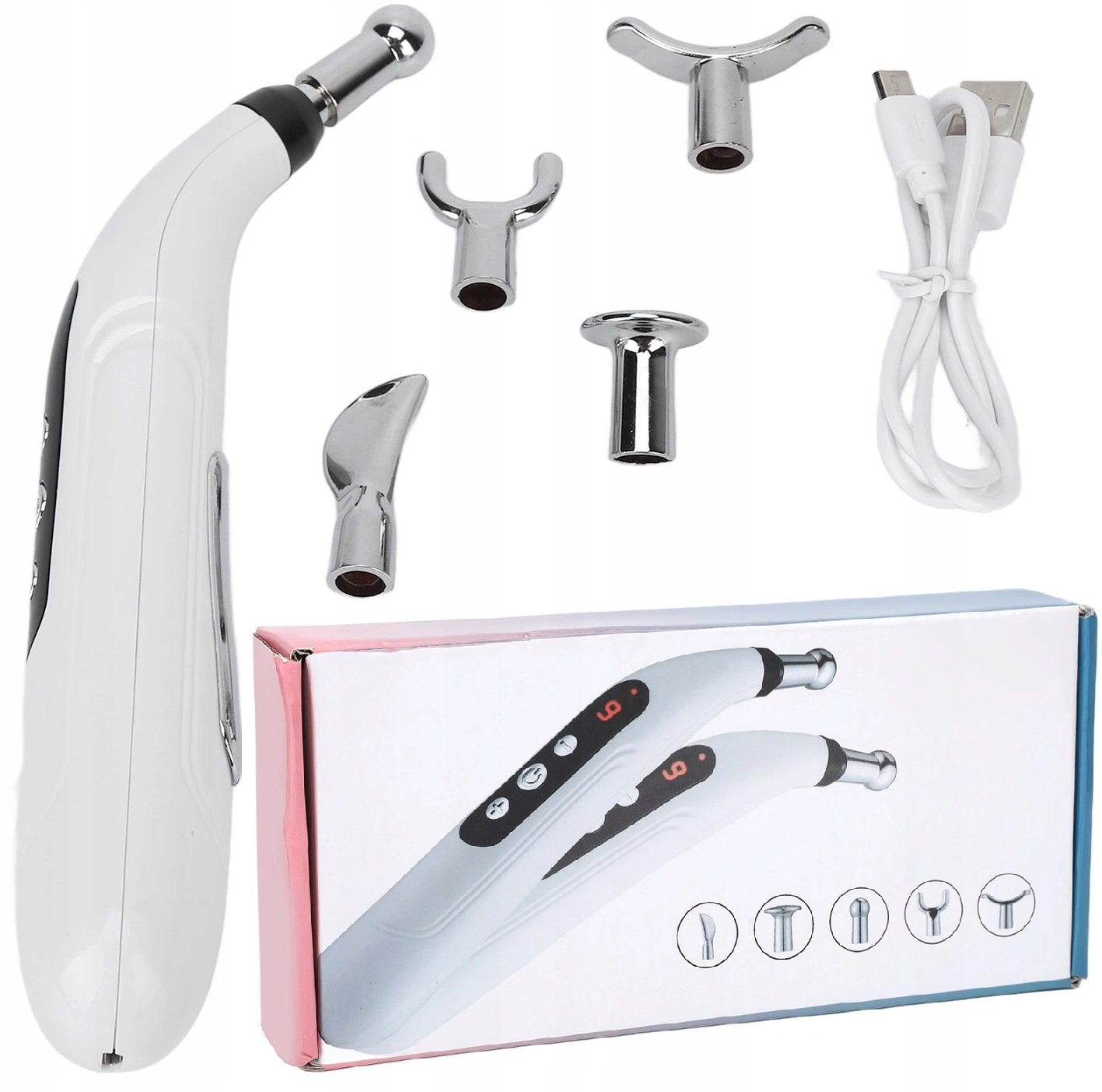 Długopis Do Akupunktury Masaże Meridian Pen Akupunktury Usb 5 Końcówek