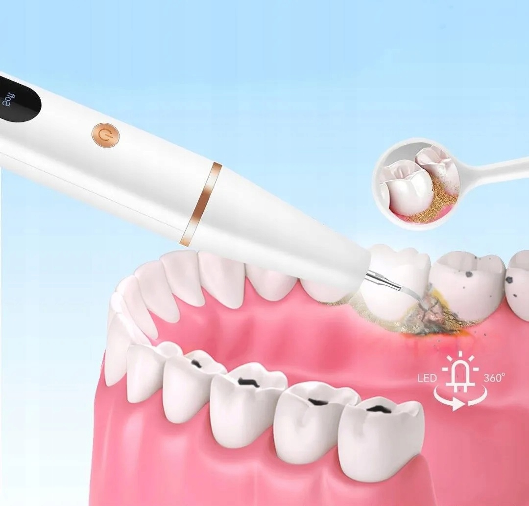 Skaler Ultradźwiękowy Do Zębów 3 Tryby Do Usuwania Kamienia Nazębnego Mocny