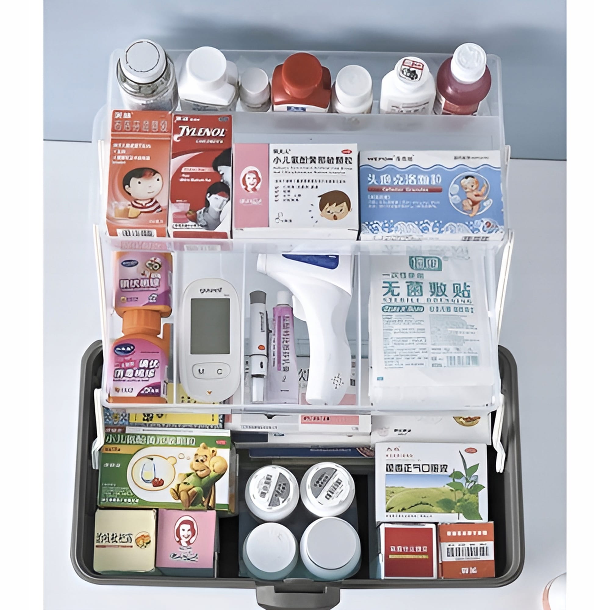 Organizer Na Leki Pojemnik Pudełko Kasetka Apteczka Duży Na Zamek Skrzynka