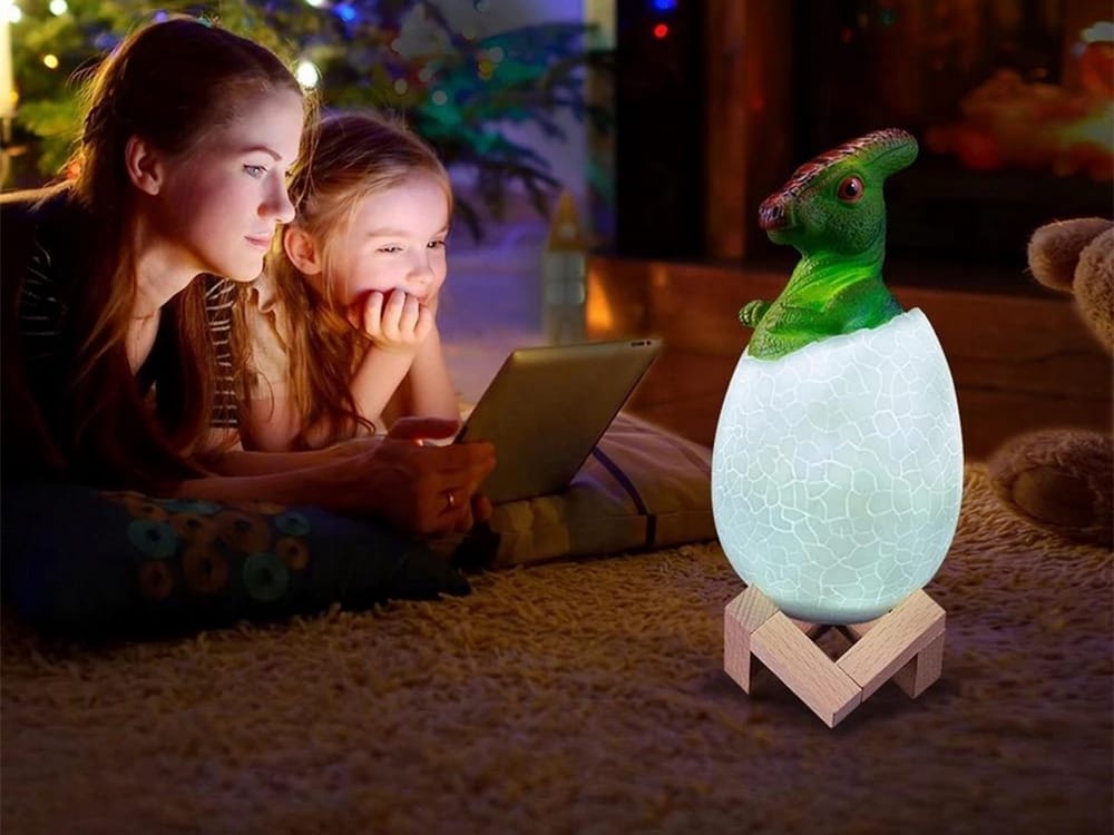 Lampka Nocna Dinozaur Dino Jajko Rgb Led Jajo Świecące Dla Dzieci Usb Jajko
