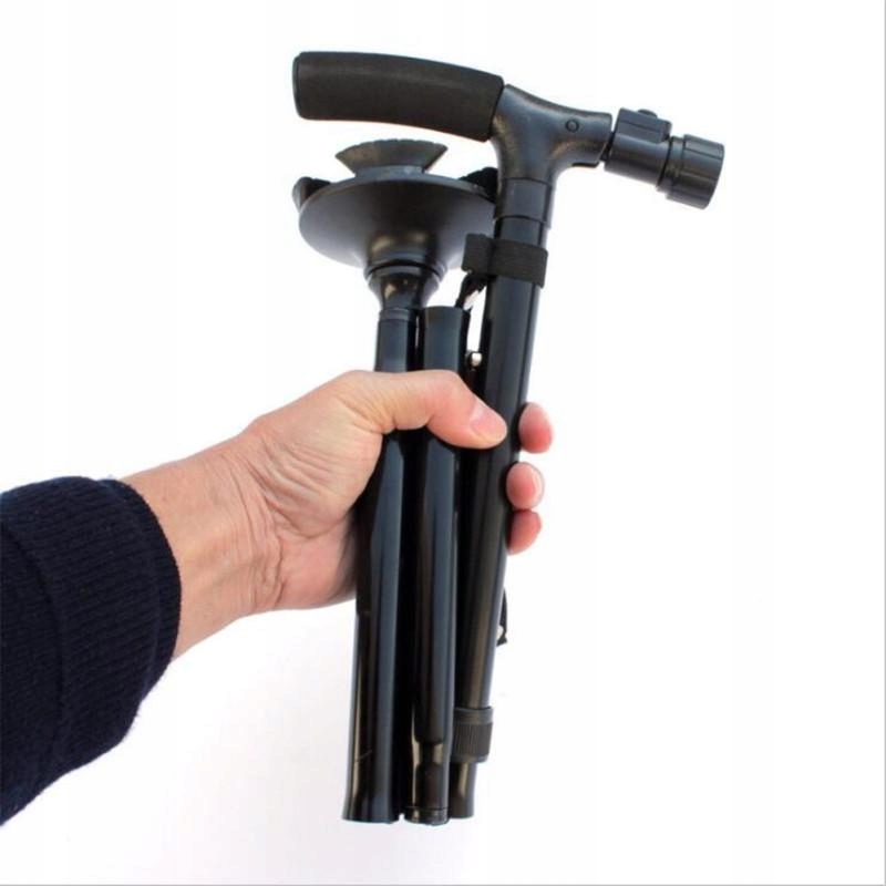 Lekka Laska Składana Inwalidzka Ortopedyczna Spacerowa Dla Seniora Latarka