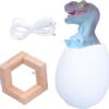 Lampka Nocna Dinozaur Tyranosaur Jajko Rgb Led Jajo Świecące Dla Dzieci Usb
