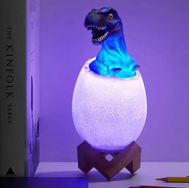 Lampka Nocna Dinozaur Tyranosaur Jajko Rgb Led Jajo Świecące Dla Dzieci Usb