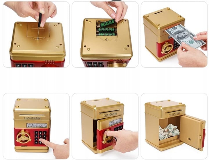 image-1116.jpeg Skarbonka Sejf Bankomat Skarbonki Dla Dzieci Dziecka Duża Elektroniczna