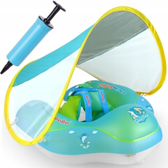 Pierścień Do Pływania Dla Niemowląt Dzieci Pływak Pontonik Koło Z Daszkiem