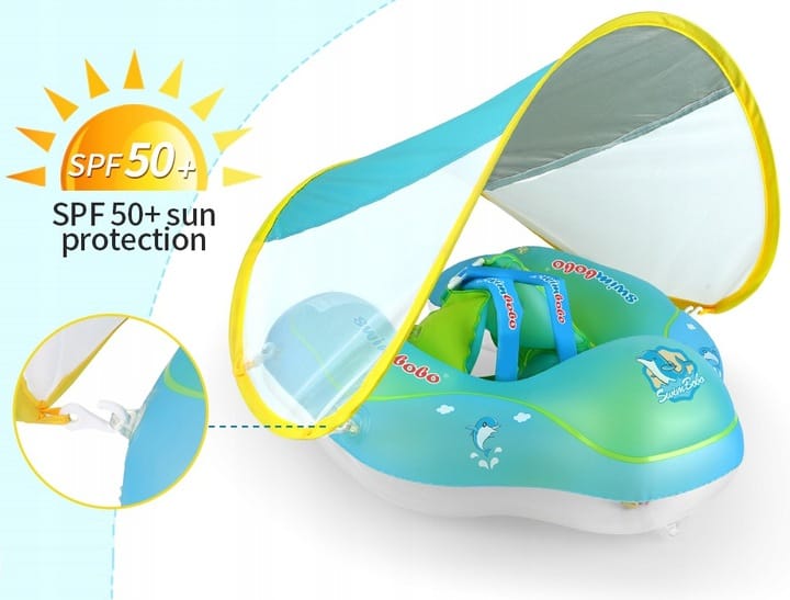 Pierścień Do Pływania Dla Niemowląt Dzieci Pływak Pontonik Koło Z Daszkiem