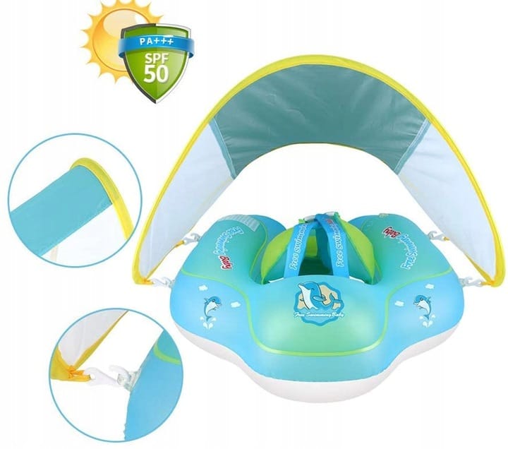 Pierścień Do Pływania Dla Niemowląt Dzieci Pływak Pontonik Koło Z Daszkiem