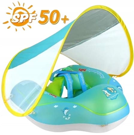 Pierścień Do Pływania Dla Niemowląt Dzieci Pływak Pontonik Koło Z Daszkiem