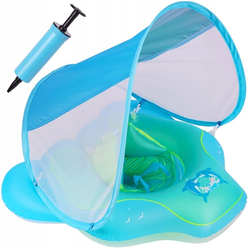 Pierścień Do Pływania Dla Niemowląt Dzieci Pływak Pontonik Koło Z Daszkiem