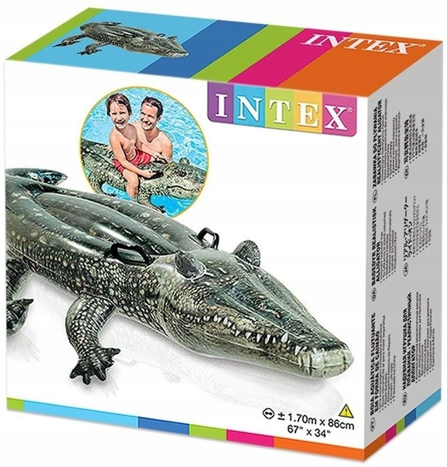 Intex Aligator Krokodyl Dmuchany Materac Do Pływania Nad Wodę Plażowy 170cm