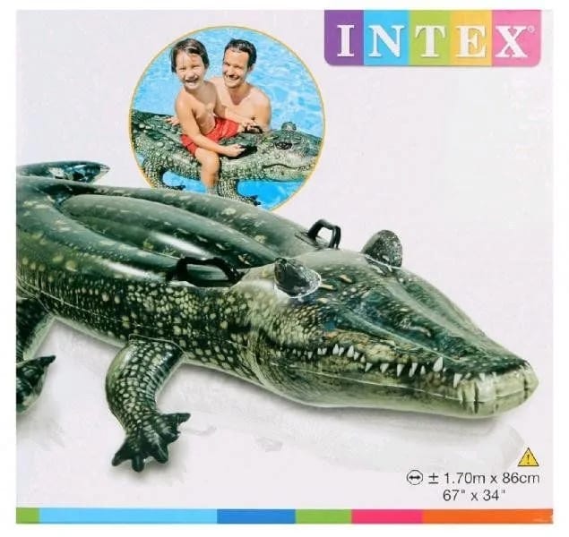 Intex Aligator Krokodyl Dmuchany Materac Do Pływania Nad Wodę Plażowy 170cm