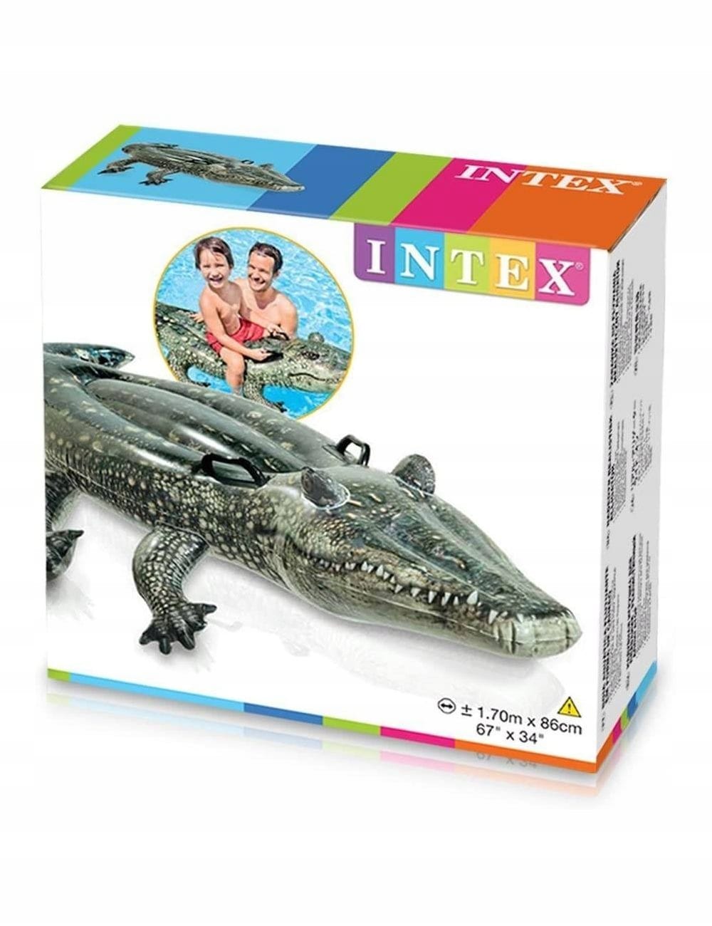 Intex Aligator Krokodyl Dmuchany Materac Do Pływania Nad Wodę Plażowy 170cm