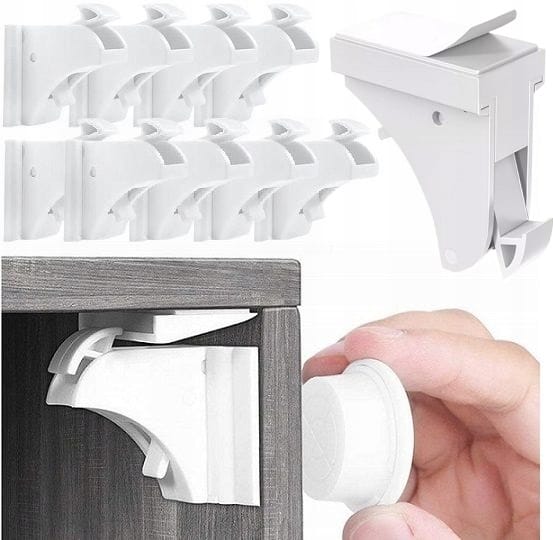 10x Magnetyczne Zabezpieczenie Szafek Zabezpieczenia Szuflad Blokady Mebli