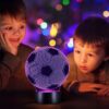 Lampka Nocna Biurkowa Piłka Nożna 3d Zmieniająca Kolory Dla Piłkarza Pilot