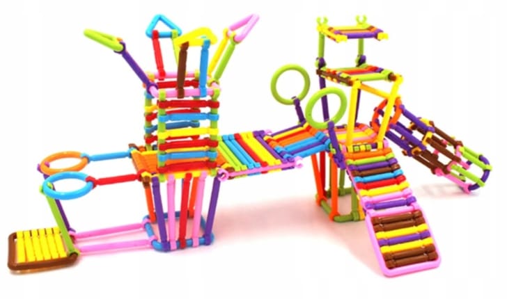 Kreatywne Klocki Konstrukcyjne Słomki Dla Dzieci Rurki Patyczki 372 Sztuk