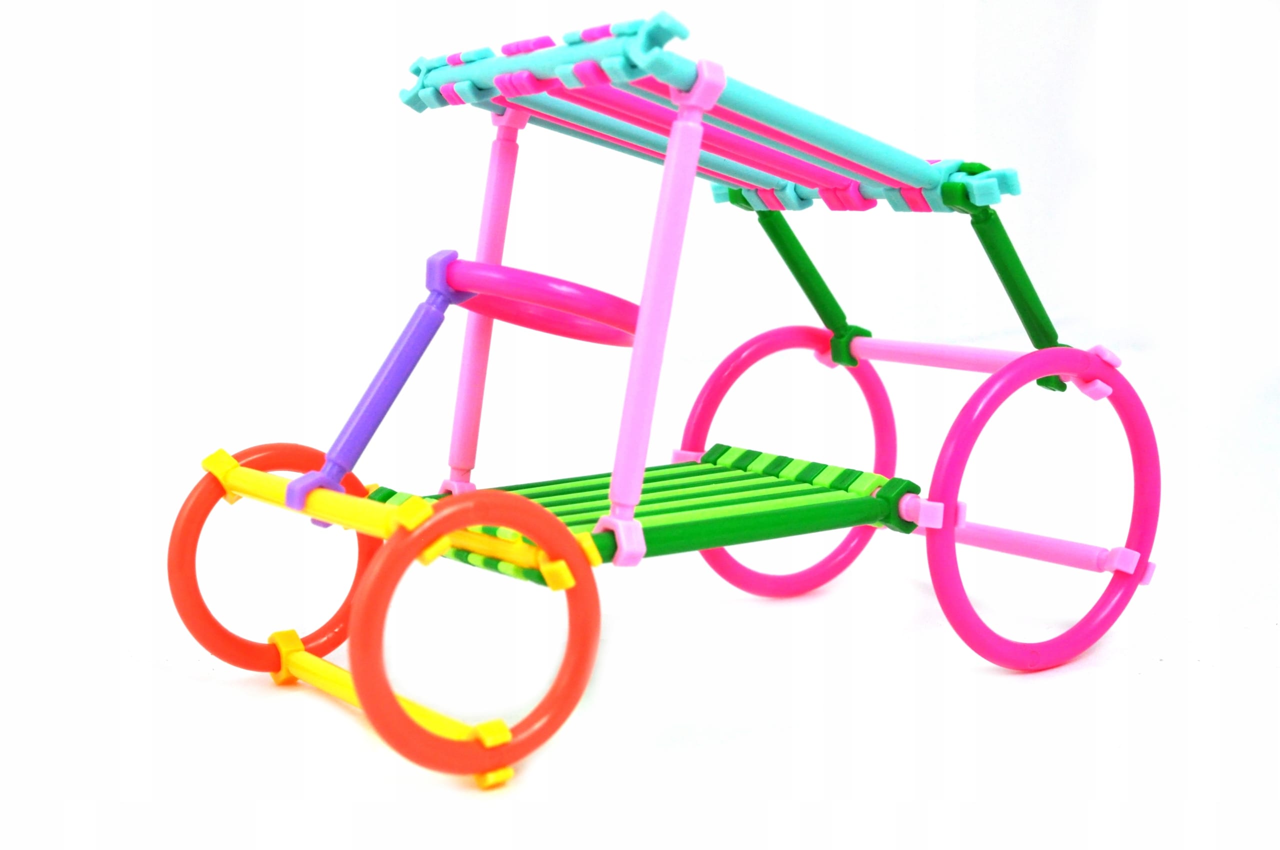 Kreatywne Klocki Konstrukcyjne Słomki Dla Dzieci Rurki Patyczki 372 Sztuk