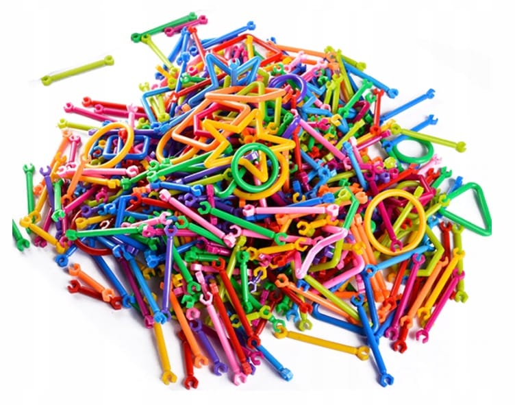 Kreatywne Klocki Konstrukcyjne Słomki Dla Dzieci Rurki Patyczki 372 Sztuk