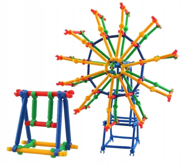 Kreatywne Klocki Konstrukcyjne Słomki Dla Dzieci Rurki Patyczki 372 Sztuk
