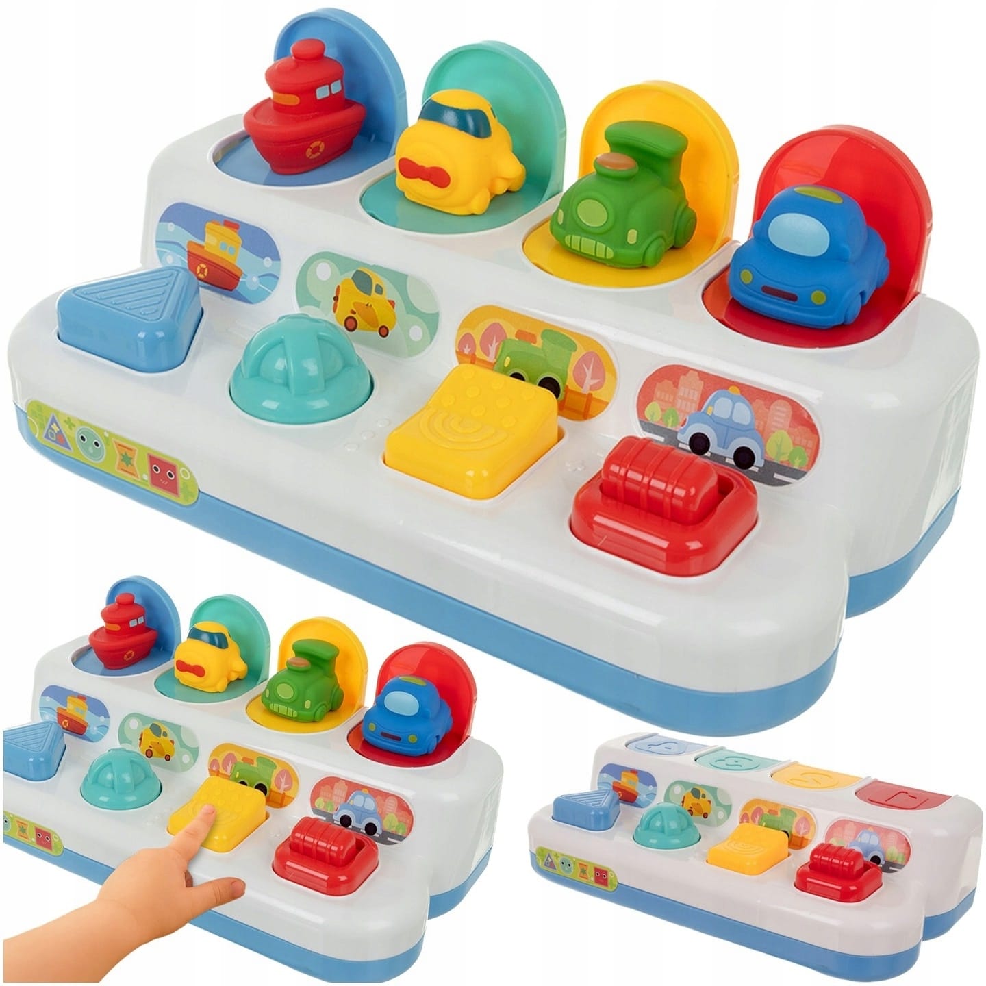 Zabawka Edukacyjna Iteraktywna Wyskakujące Pojazdy Skaczące Autka Pop-up