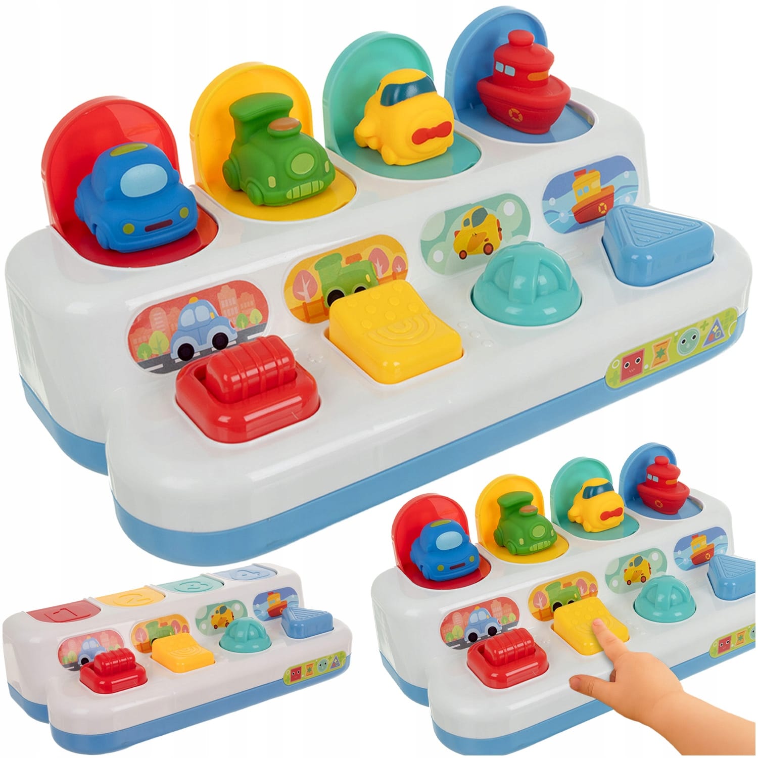 Zabawka Edukacyjna Iteraktywna Wyskakujące Pojazdy Skaczące Autka Pop-up