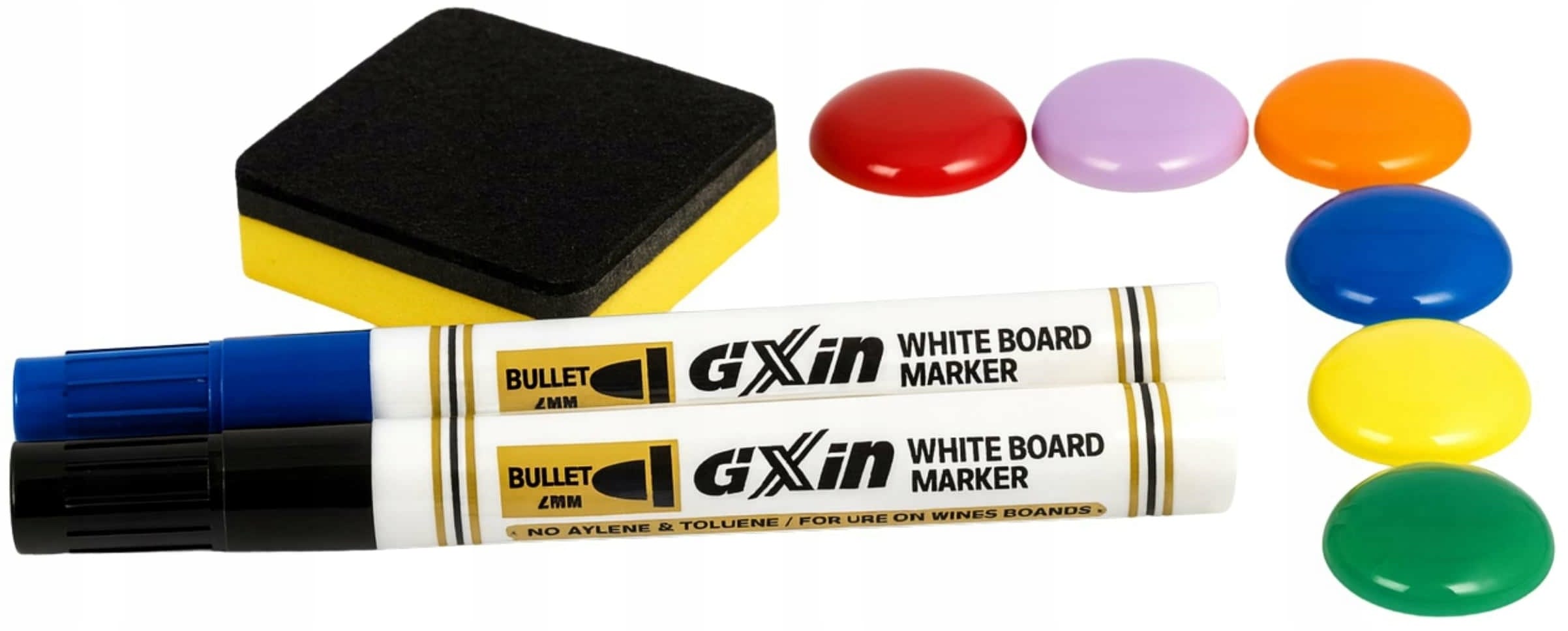 Biała Tablica Magnetyczna Suchościeralna Mazaki Magnesy Gąbka 60 X 40 cm