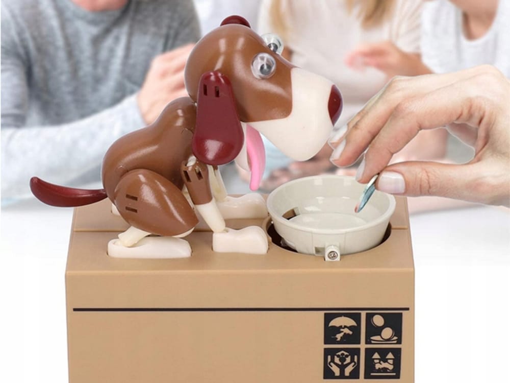 Skarbonka Piesek Interaktywna Sejf Automatyczna Duża Pies Zjada Monety Duża