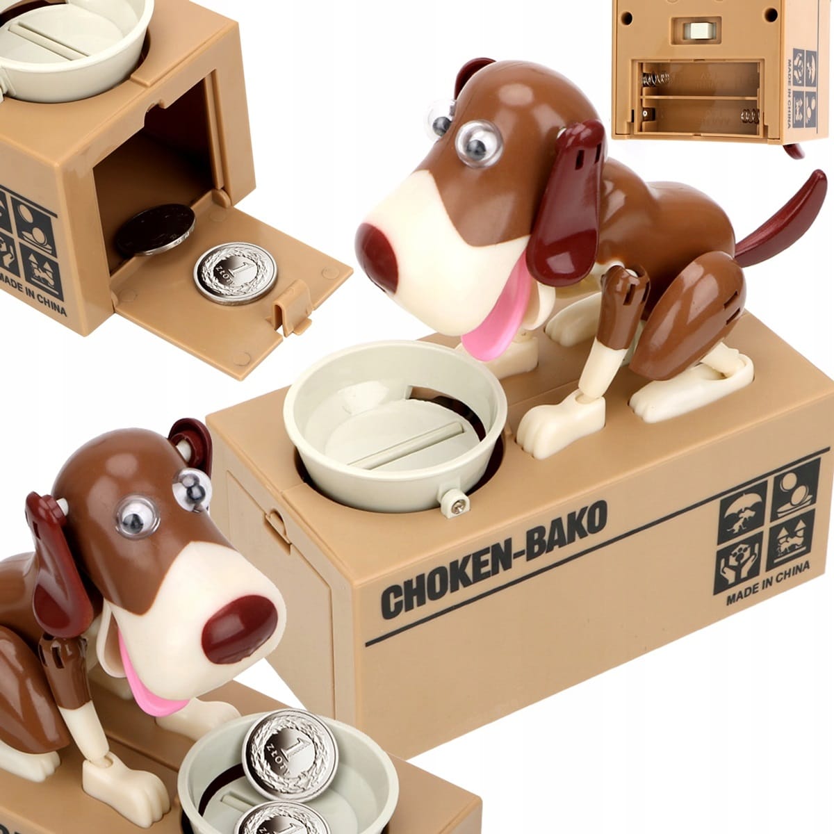 Skarbonka Piesek Interaktywna Sejf Automatyczna Duża Pies Zjada Monety Duża